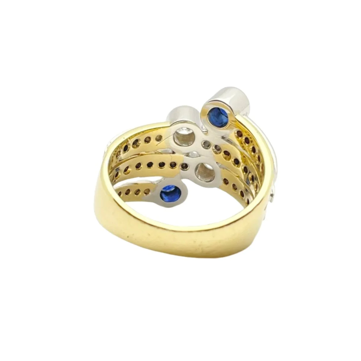 Bague Toi et Moi en or, saphirs et diamants - Image 4