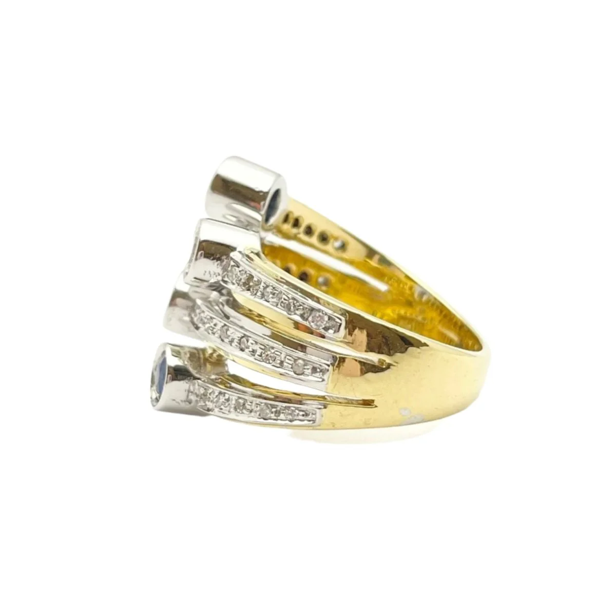 Bague Toi et Moi en or, saphirs et diamants - Image 5