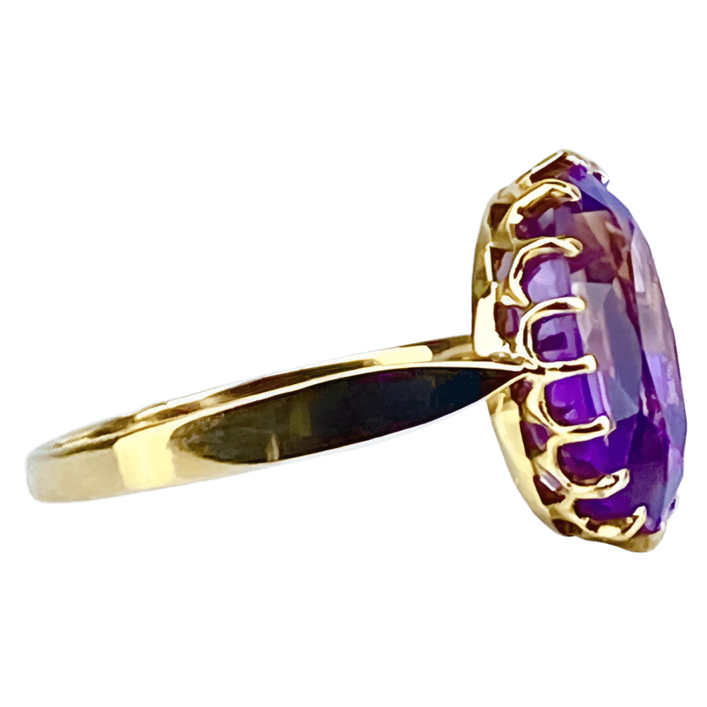 Bague en or jaune et améthyste - Image 4