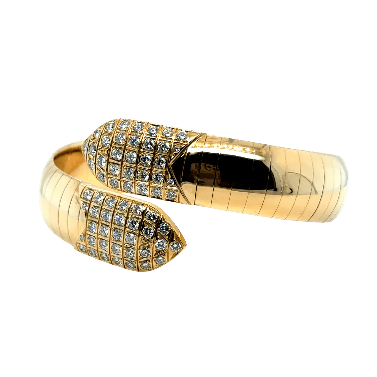 Bracelet Jonc CHAUMET "Plume" en or jaune et diamants - Image 3