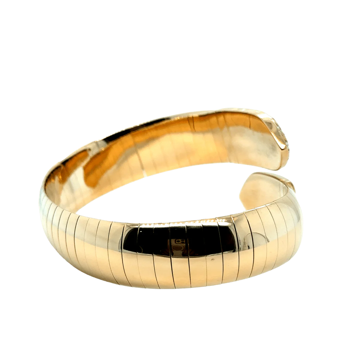 Bracelet Jonc CHAUMET "Plume" en or jaune et diamants - Image 4