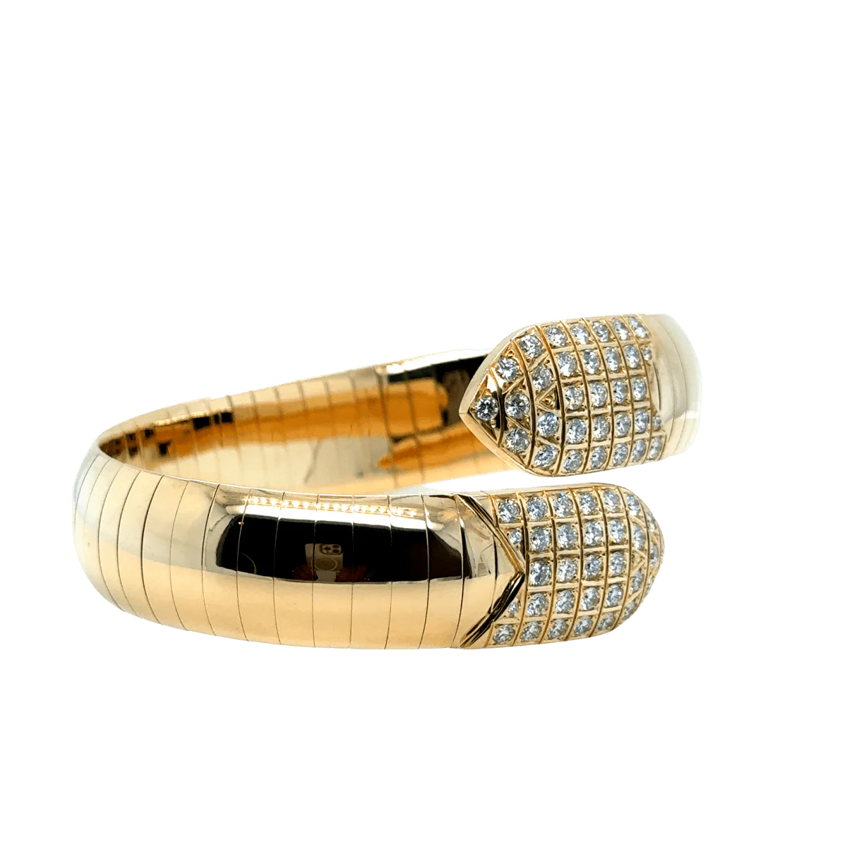 Bracelet Jonc CHAUMET "Plume" en or jaune et diamants - Image 5