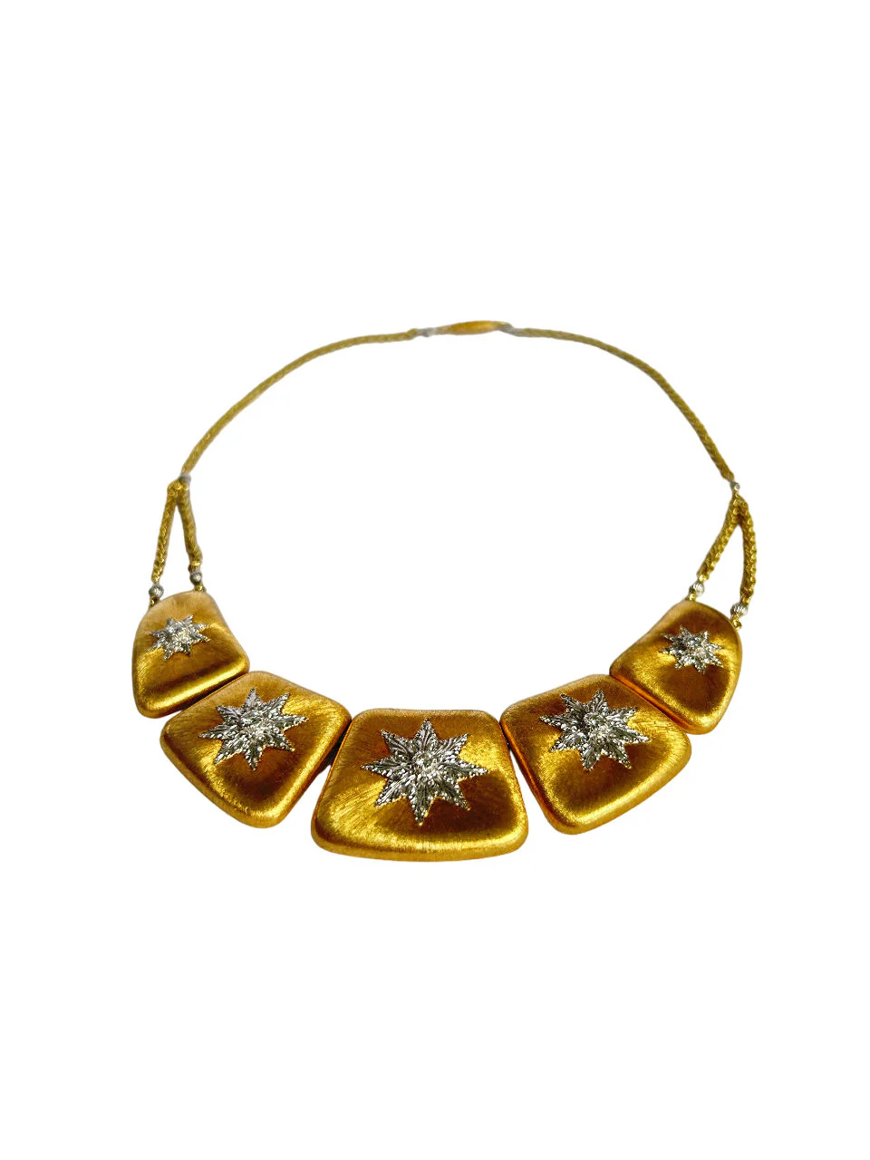 Collier plastron BUCCELLATI Macri Joaillerie en or jaune, or blanc et diamants - Image 3