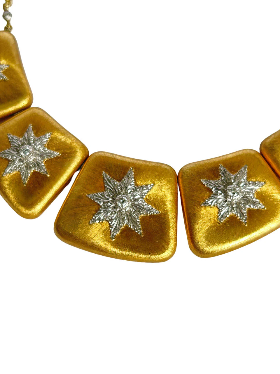 Collier plastron BUCCELLATI Macri Joaillerie en or jaune, or blanc et diamants - Image 4