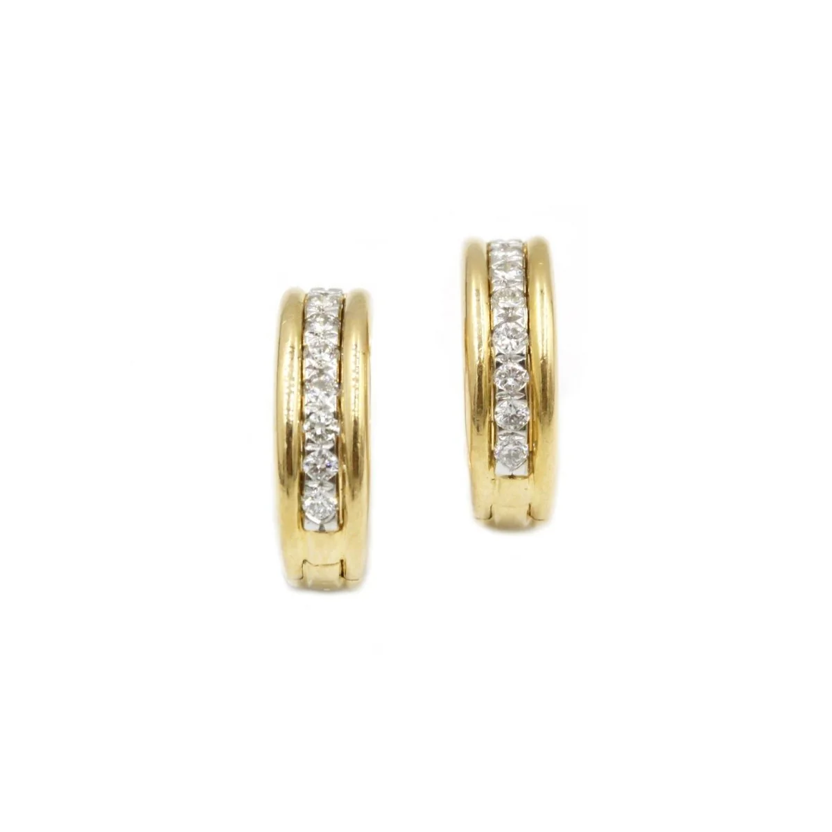 Boucles d'oreilles en or jaune et diamants