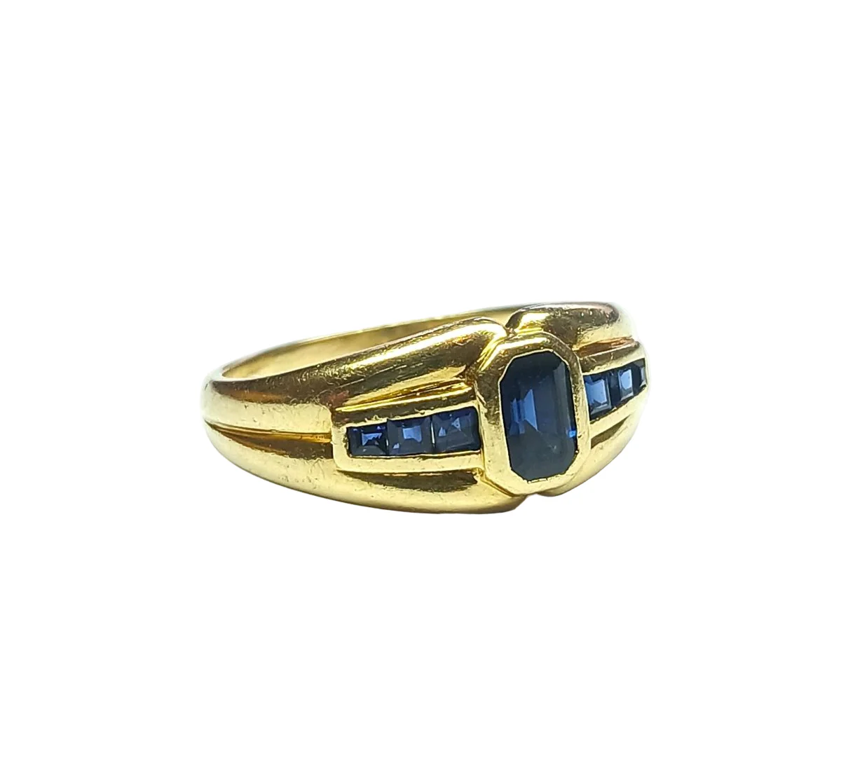 Bague Jonc en or jaune et saphirs - Image 3