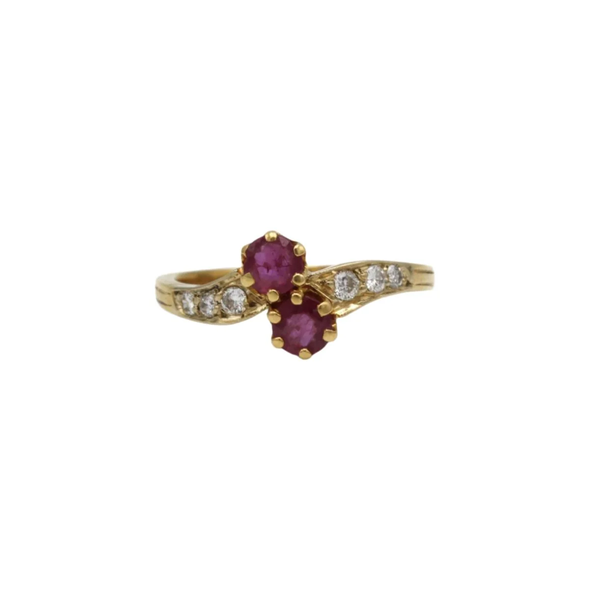 Bague - Or jaune, Rubis et Diamants