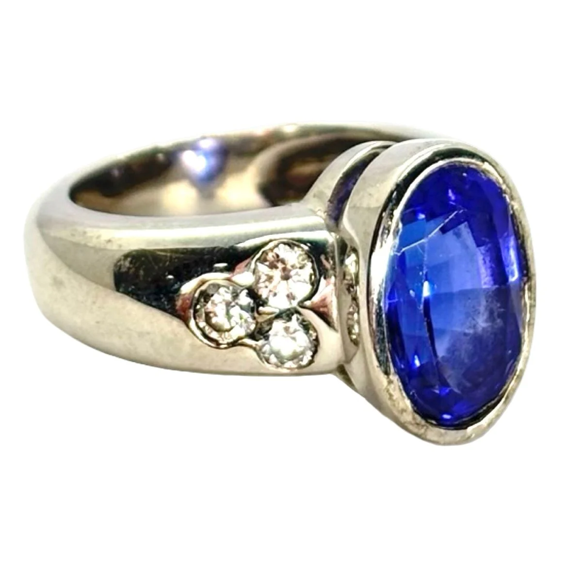 Bague en or blanc, tanzanite, et diamants - Image 5