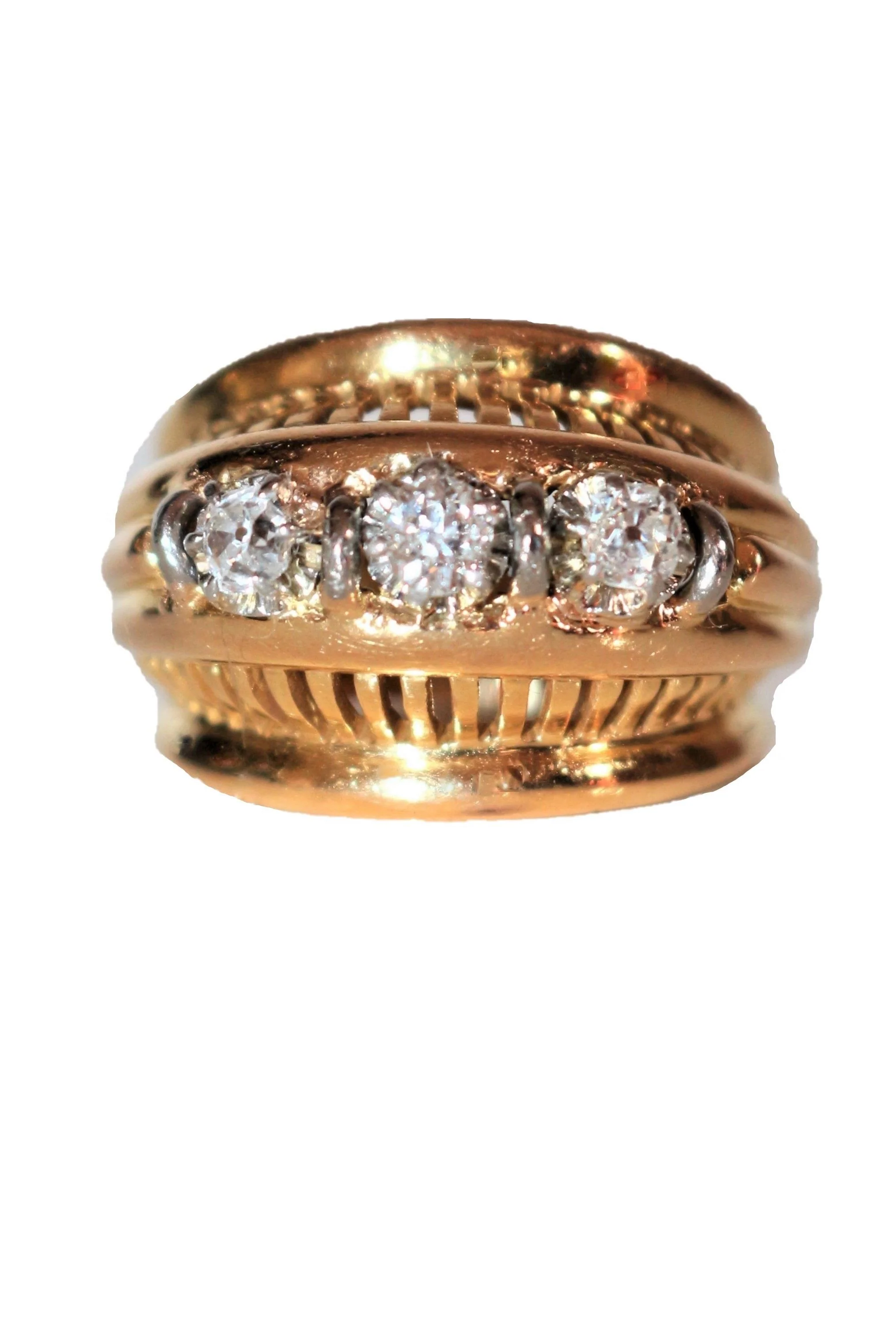 Bague Rétro Trilogie De Diamants
