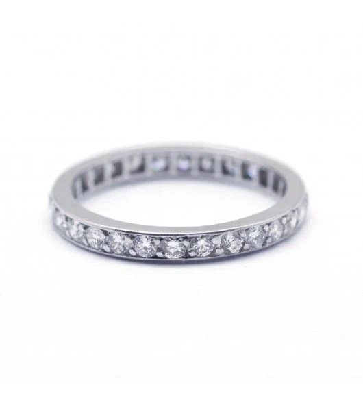 Bague Alliance américaine en platine et diamants