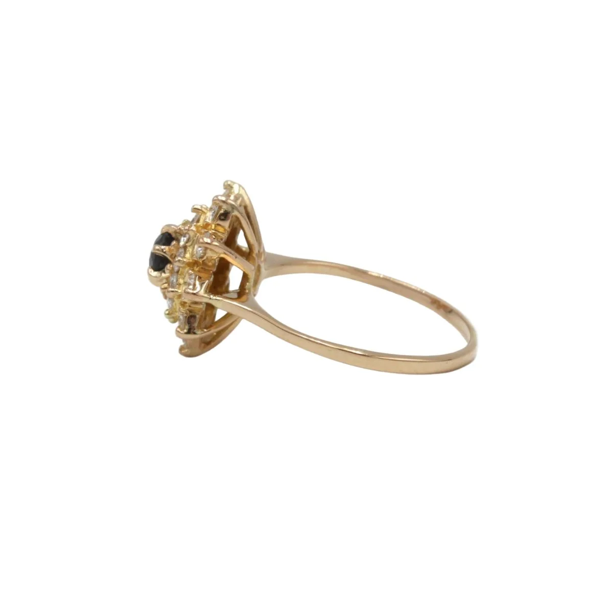 Bague Marguerite - Or rose, Diamants & Saphir - Image 2