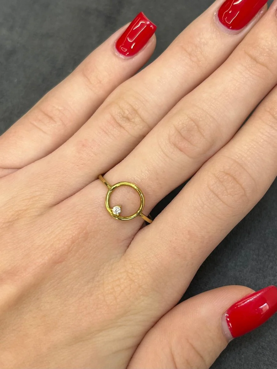 Bague or jaune et diamant - Image 3