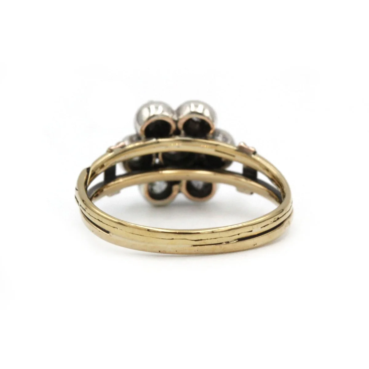 Bague 19eme or jaune 750 et 7 diamants tailles anciennes 0.50 carats total - Image 7