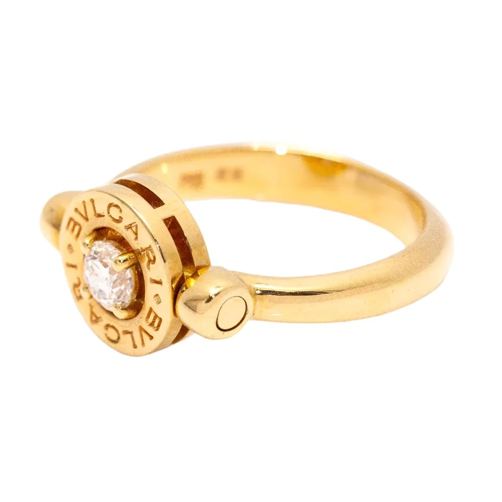 Bague BULGARI "Flip" en or rose et diamants - Image 2
