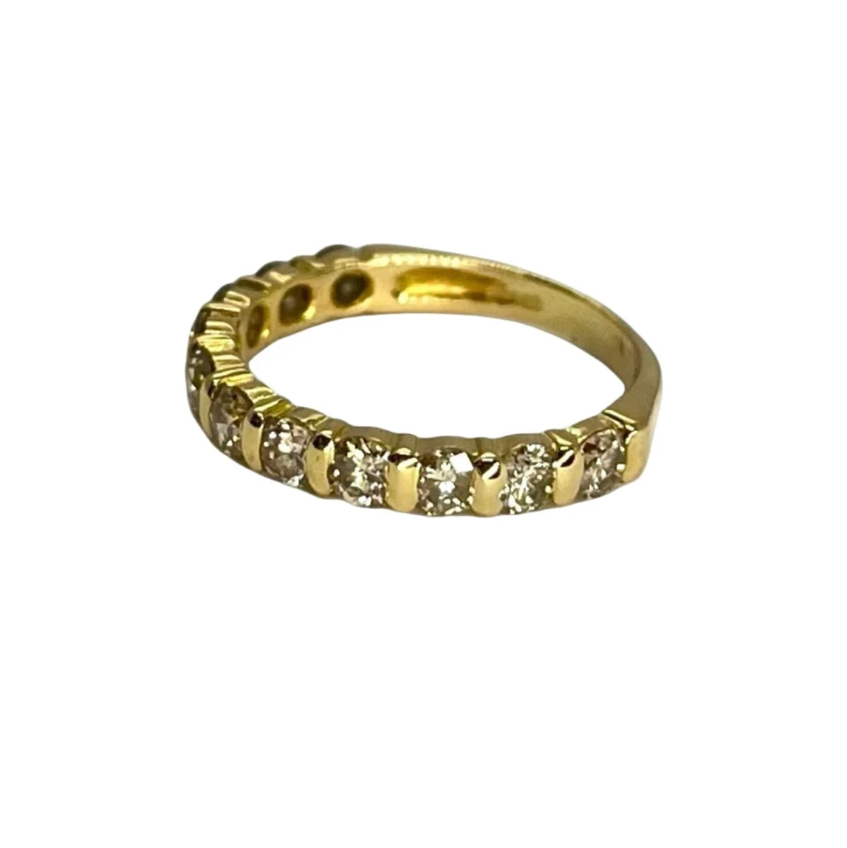 Demi-alliance or jaune et diamants 1 ct - Image 3