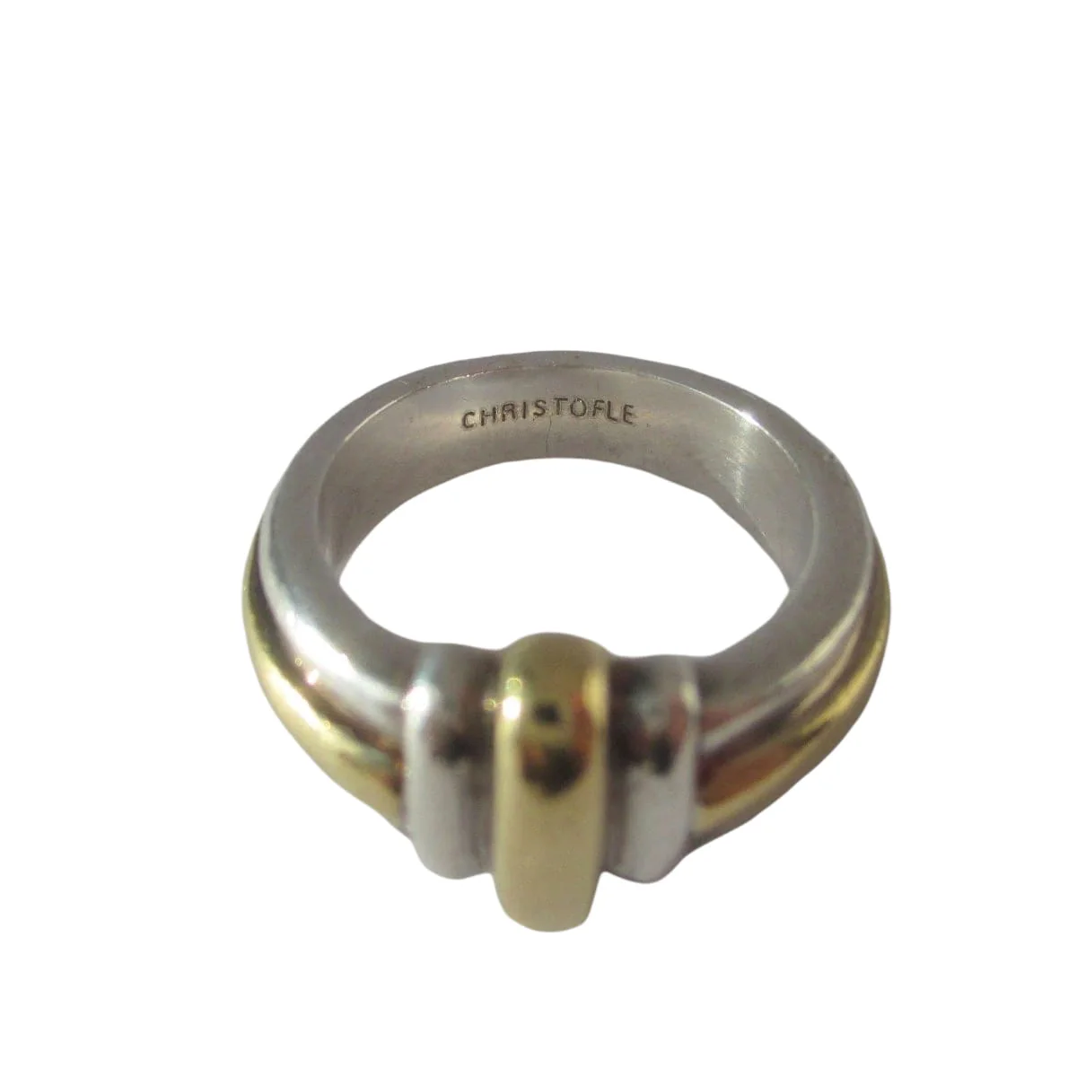 CHRISTOFLE - Bague Jonc godrons Or et Argent - Image 4