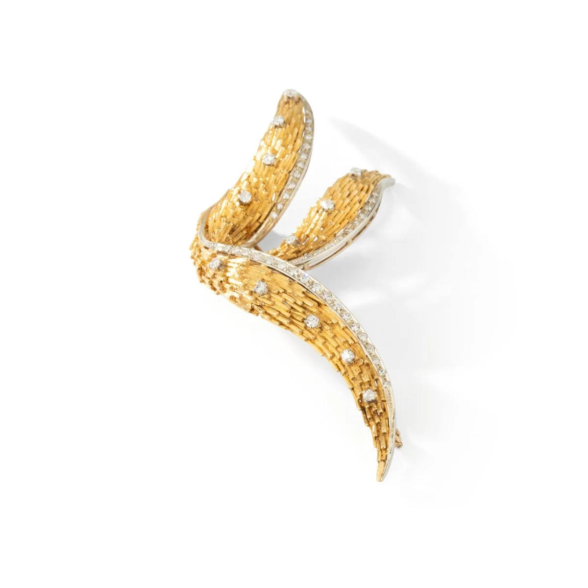 Broche en or gris et jaune - Image 5