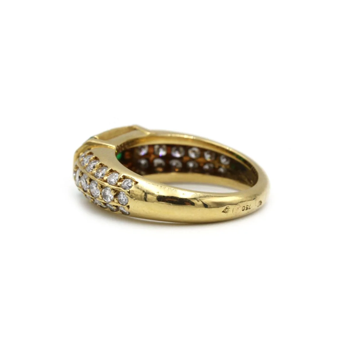 Bague Fred or jaune 750 diamants et émeraude calibrés - Image 4