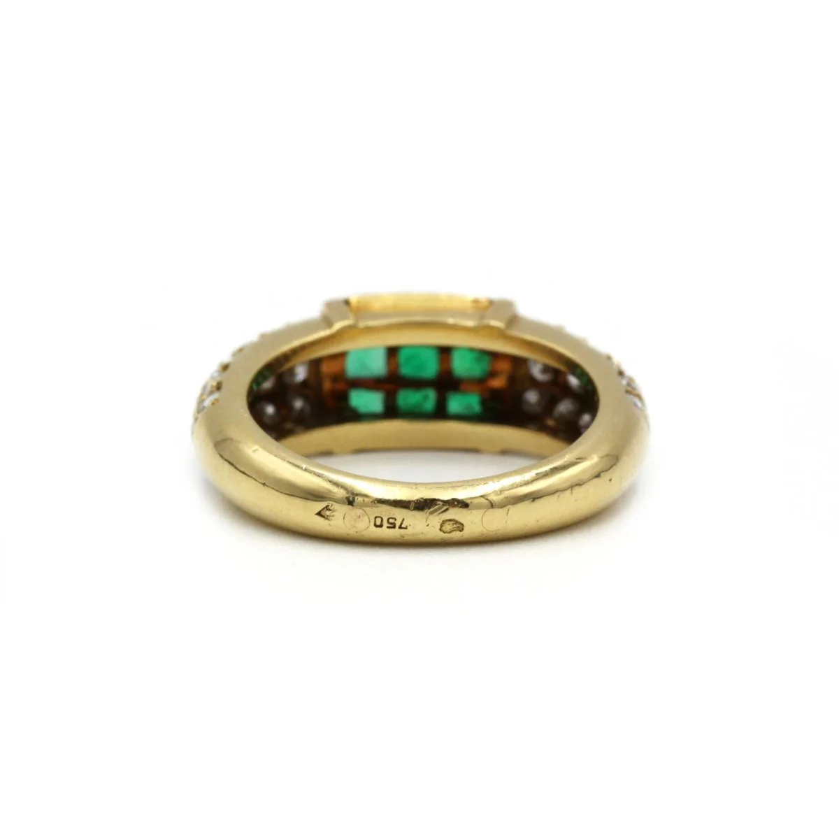 Bague Fred or jaune 750 diamants et émeraude calibrés - Image 5