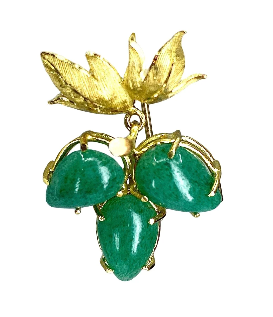 Paire de boucles d’oreille en or jaune et aventurines - Image 10