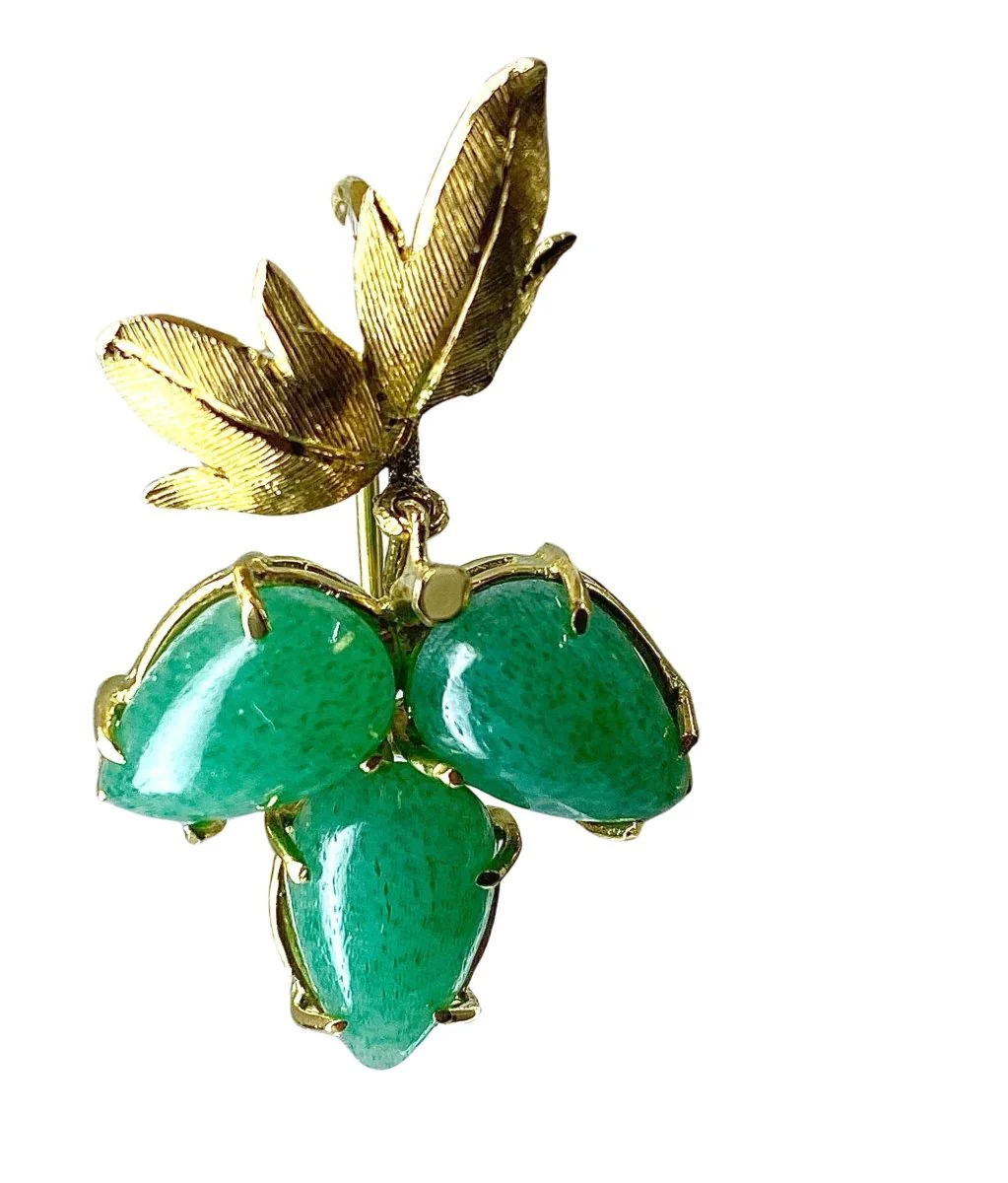 Paire de boucles d’oreille en or jaune et aventurines - Image 6
