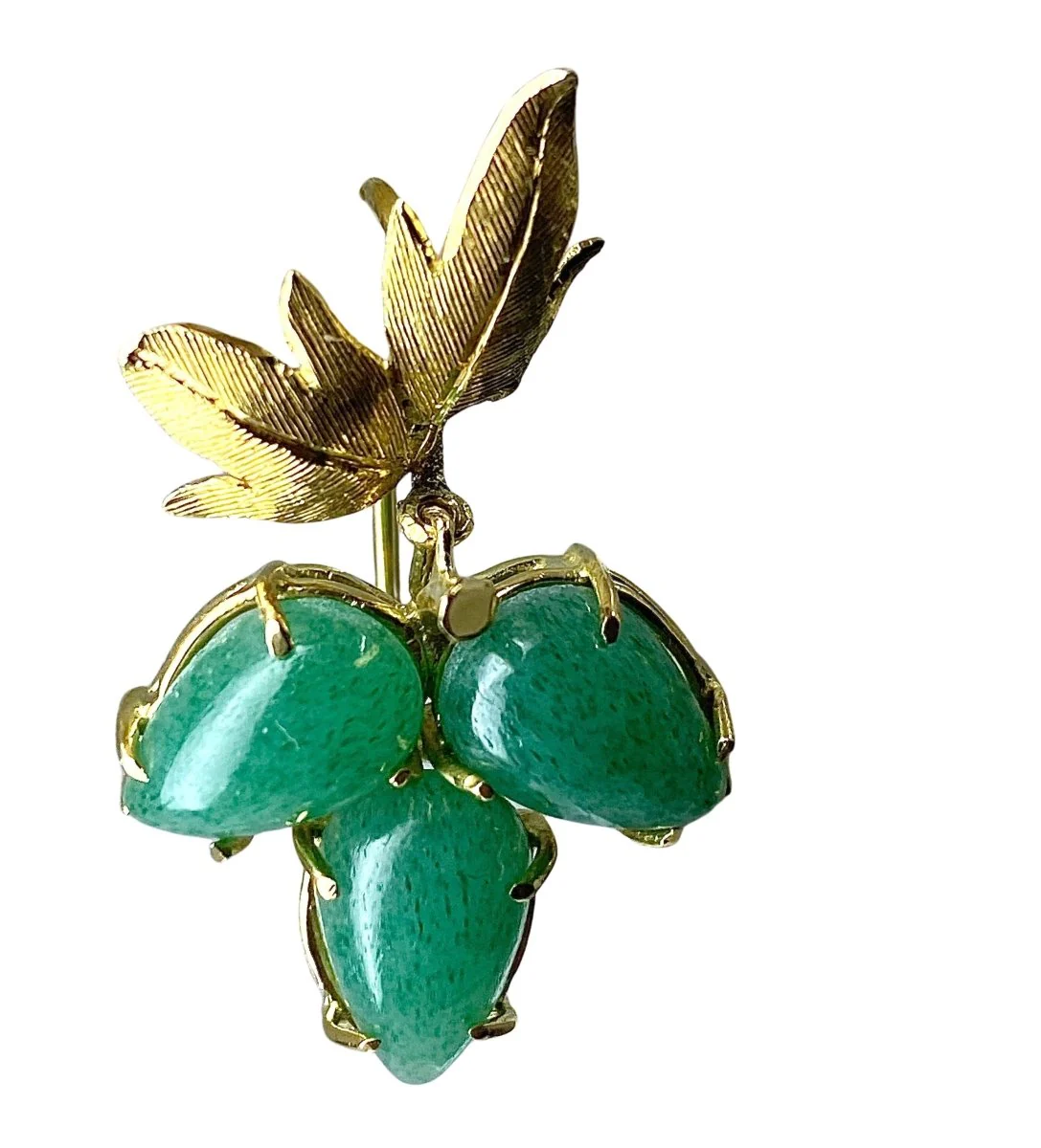 Paire de boucles d’oreille en or jaune et aventurines - Image 8