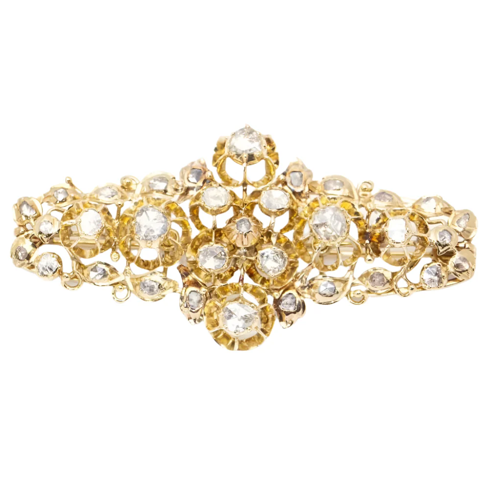 Broche Épingle en or jaune et diamants