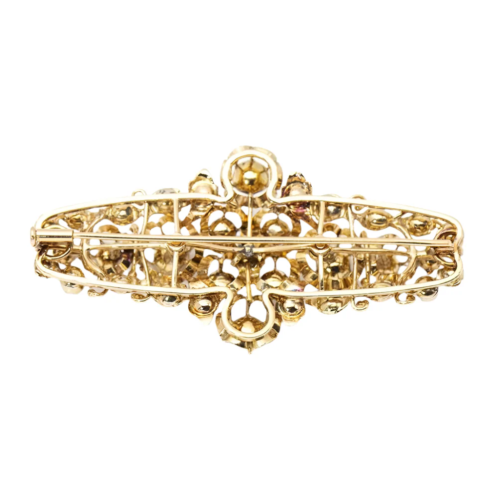 Broche Épingle en or jaune et diamants - Image 2