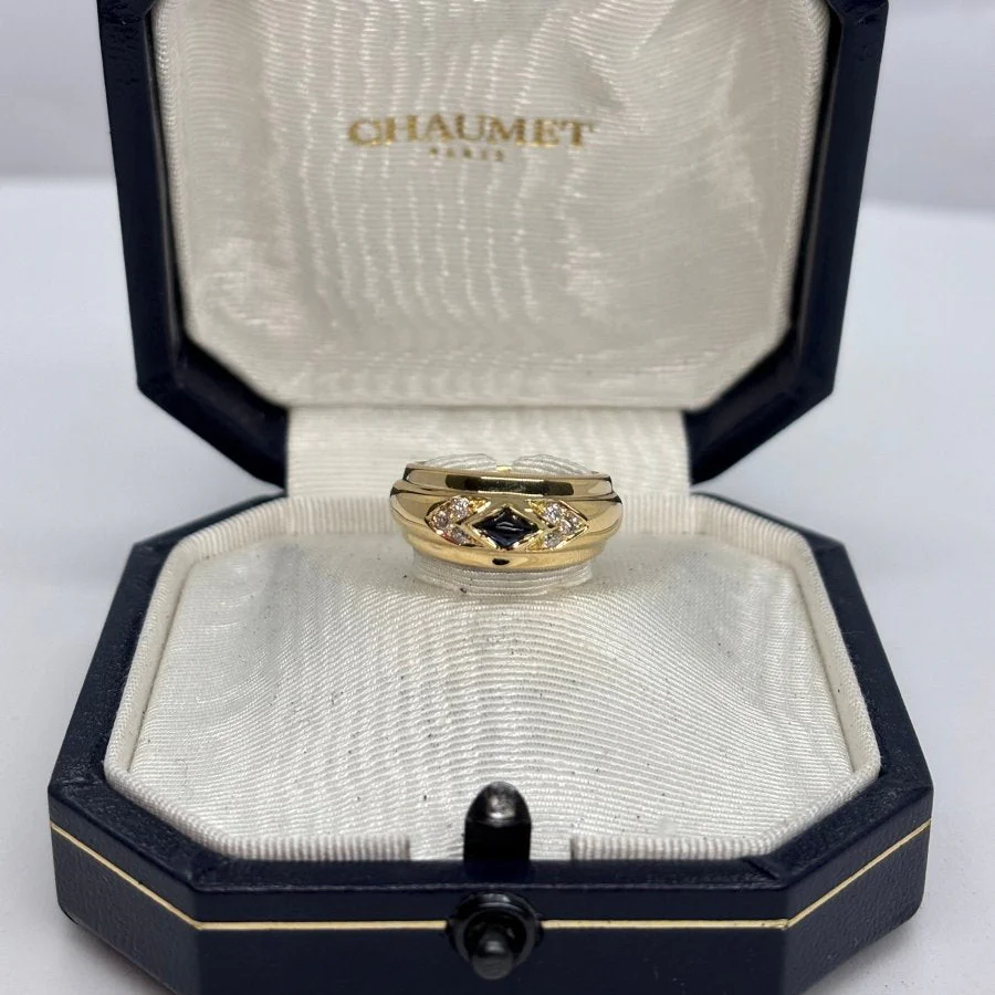 Bague CHAUMET en or jaune, saphir, et diamants - Image 8