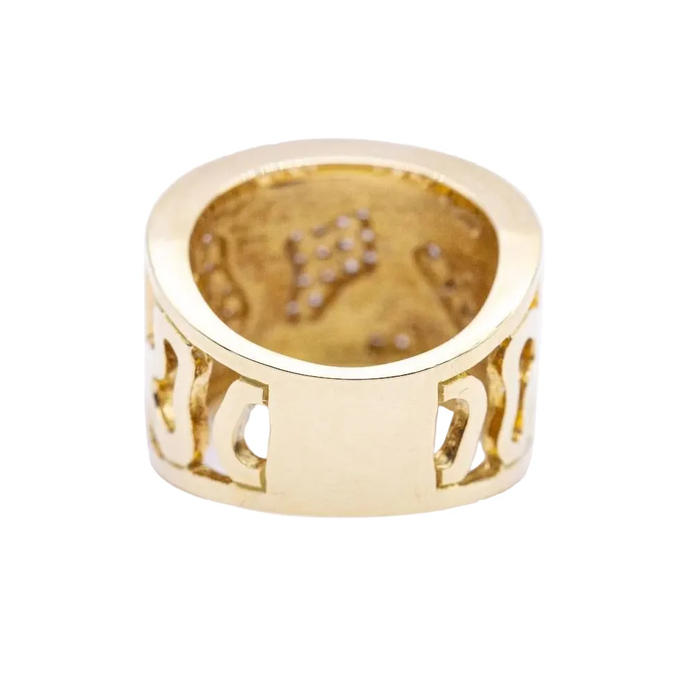 Bague Bandeau en or jaune, émail et diamants - Image 3