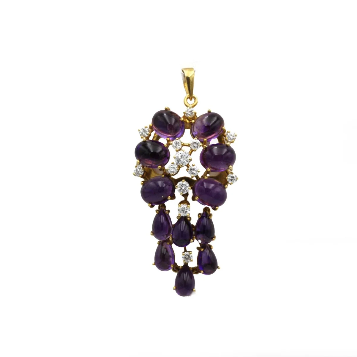 Pendentif - Or, améthystes et diamants