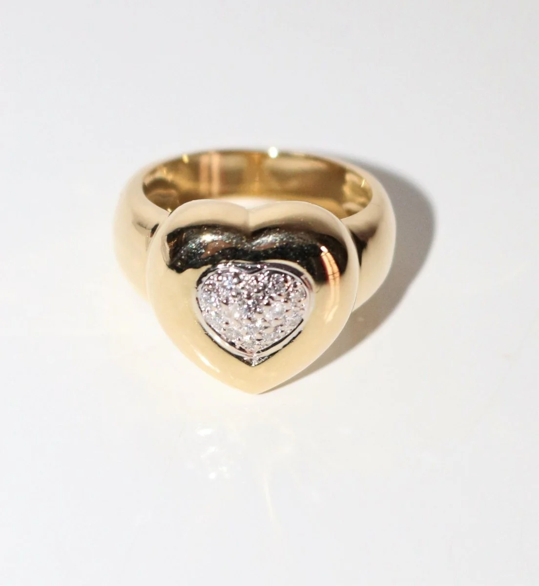 Bague Coeur Pavage Diamants - Image 4