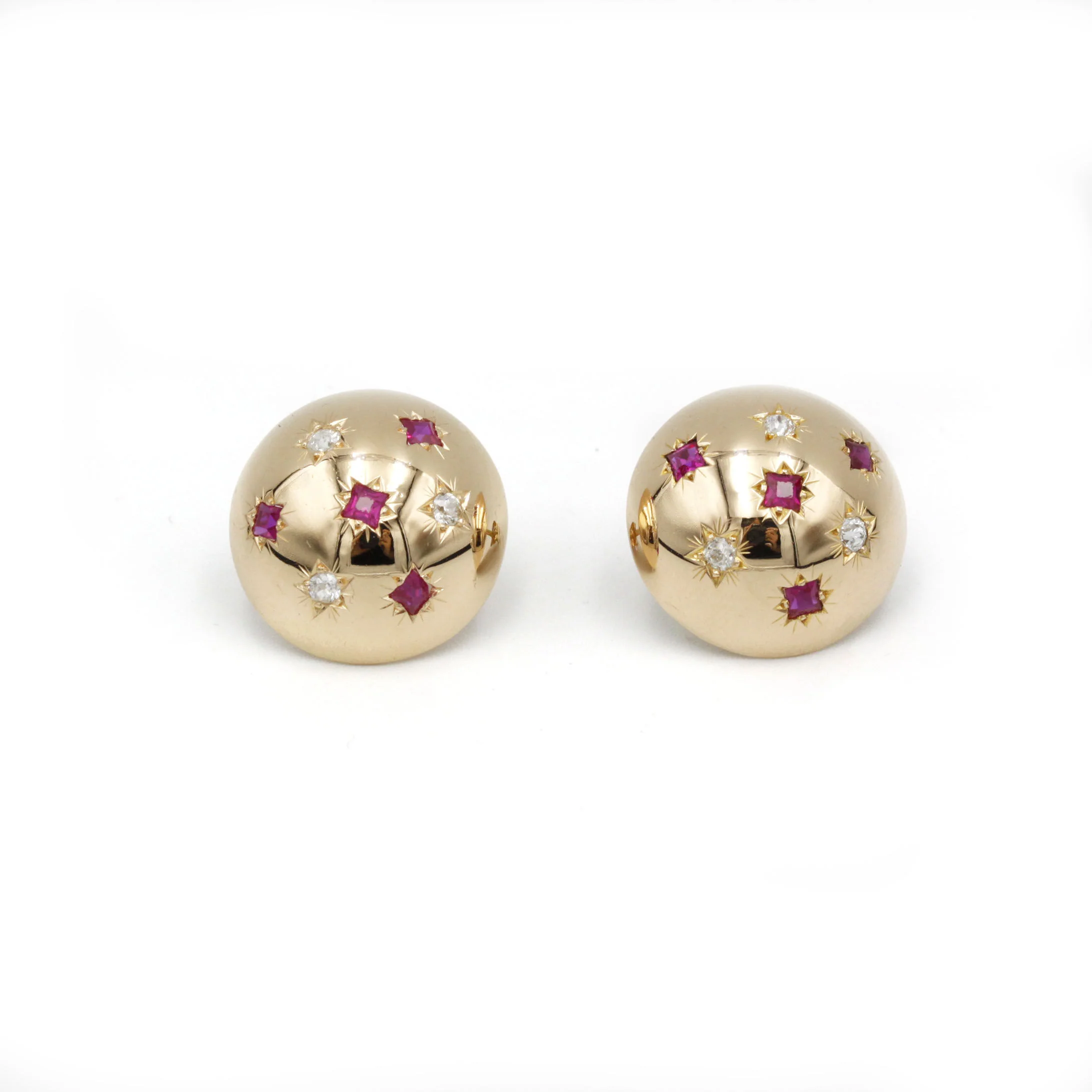 Boucles d'oreilles - Or, Diamants & Rubis - Image 2