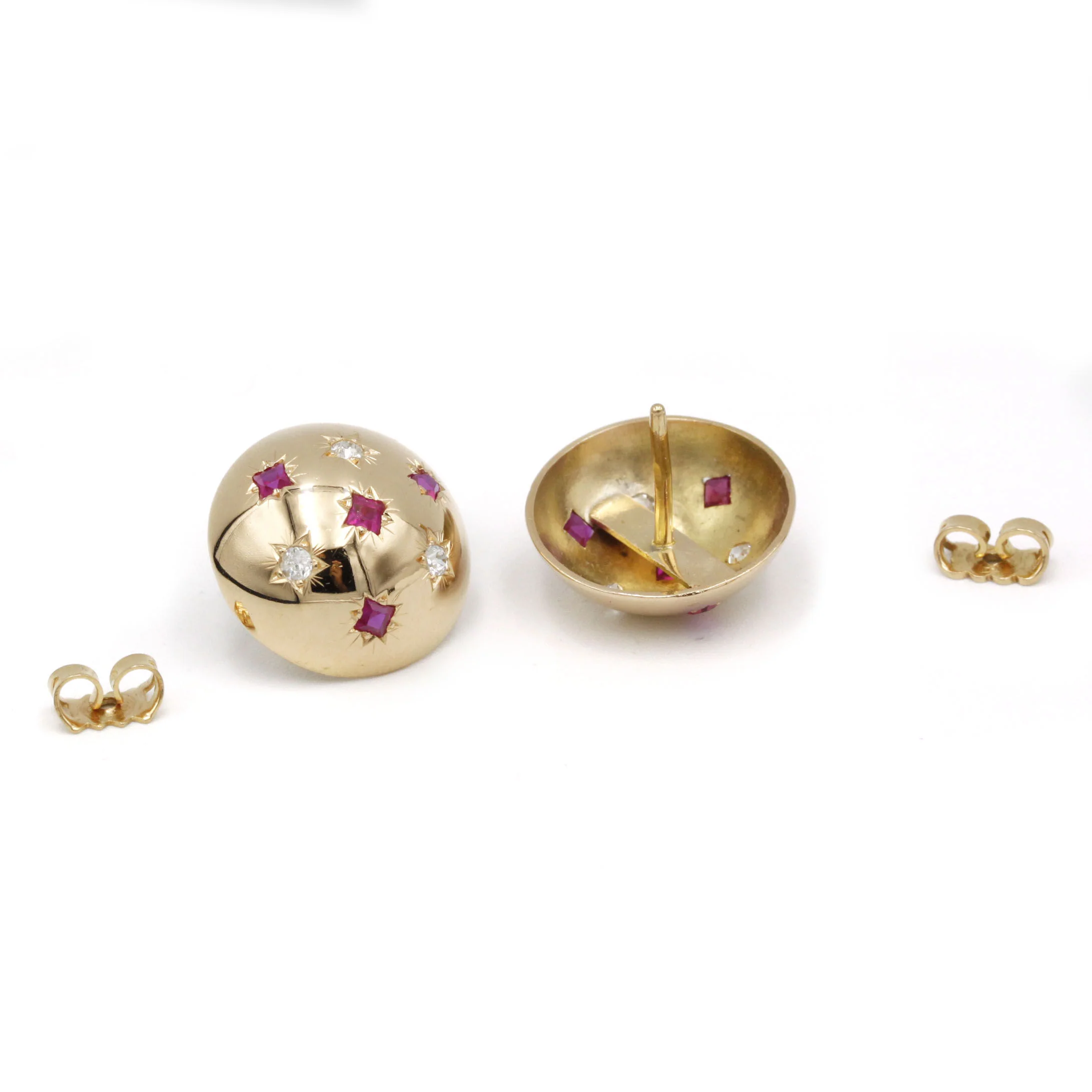 Boucles d'oreilles - Or, Diamants & Rubis - Image 4