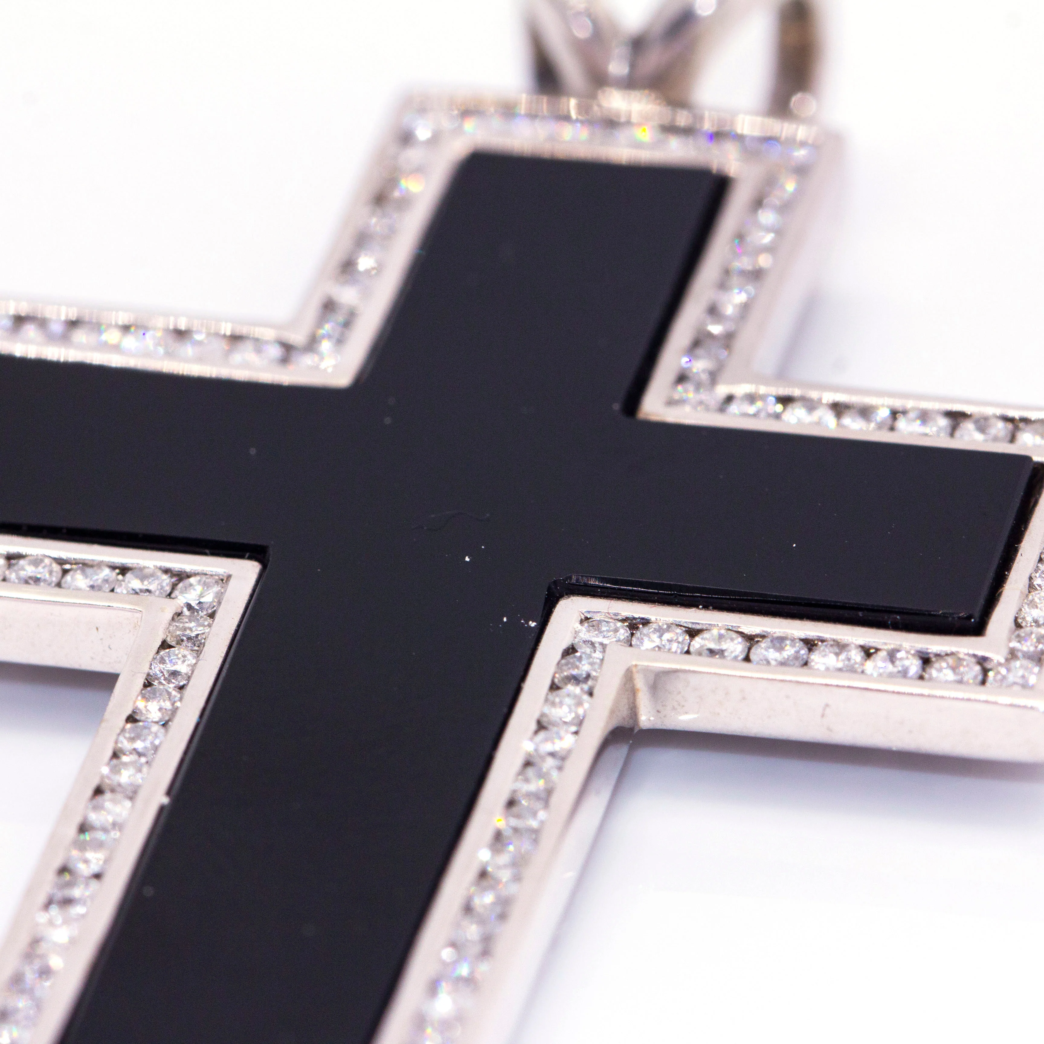 Pendentif en or blanc, onyx et diamants - Image 4