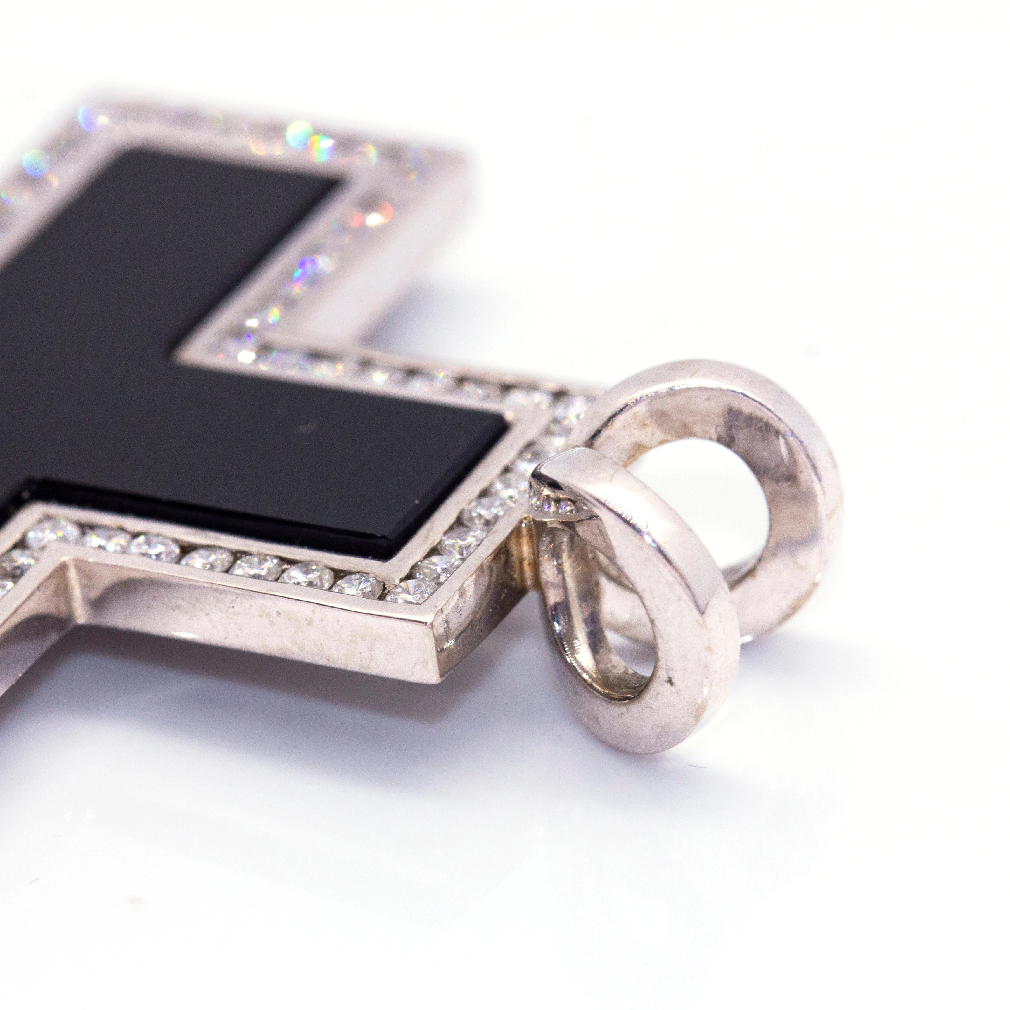 Pendentif en or blanc, onyx et diamants - Image 5