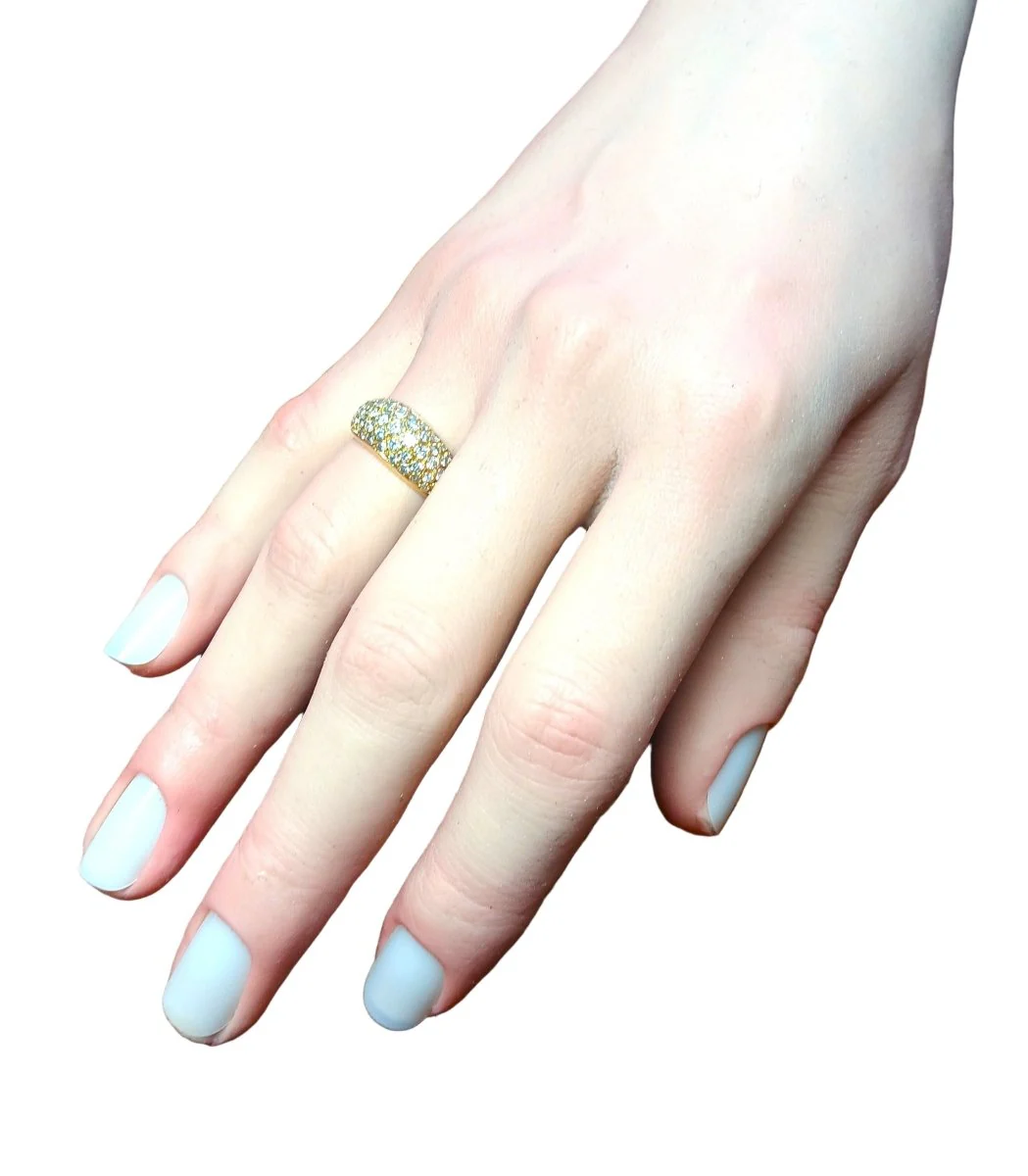 Bague jonc en or jaune et diamants - Image 2