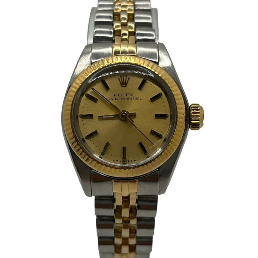 Montre ROLEX "Oyster Perpetual Lady" en or jaune et acier
