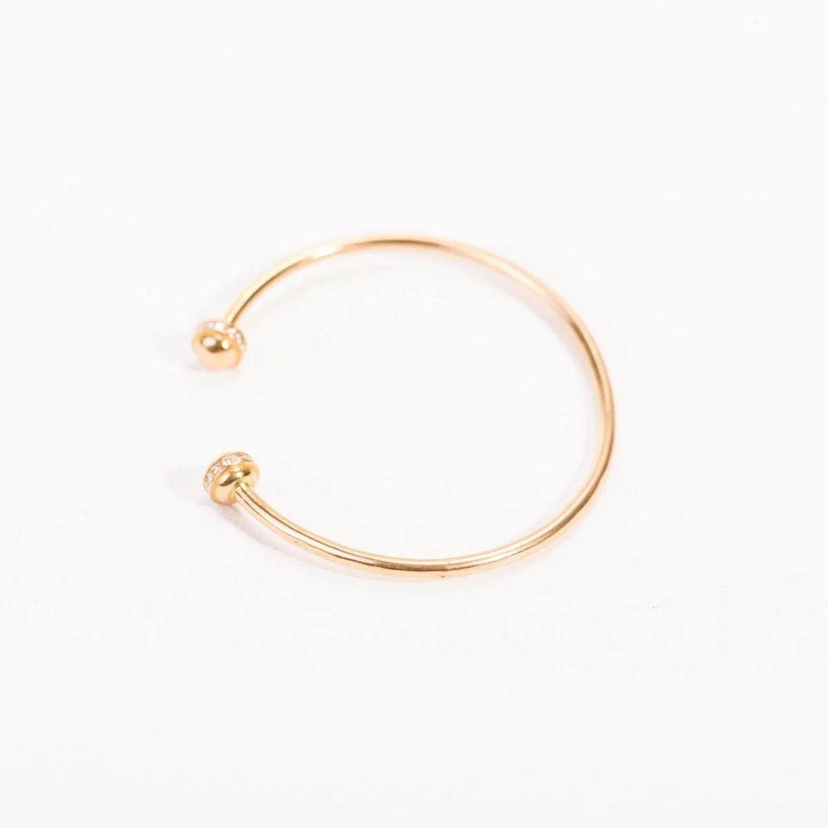 Bracelet Jonc ouvert en or rose et diamants - Image 5
