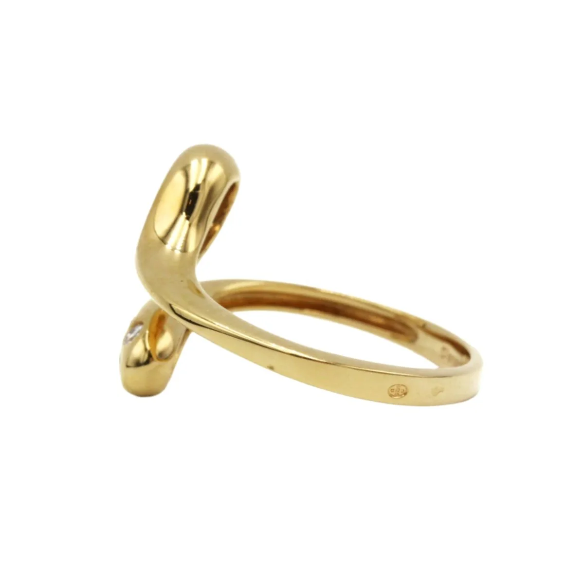 Bague Serpent en or jaune et diamants - Image 2