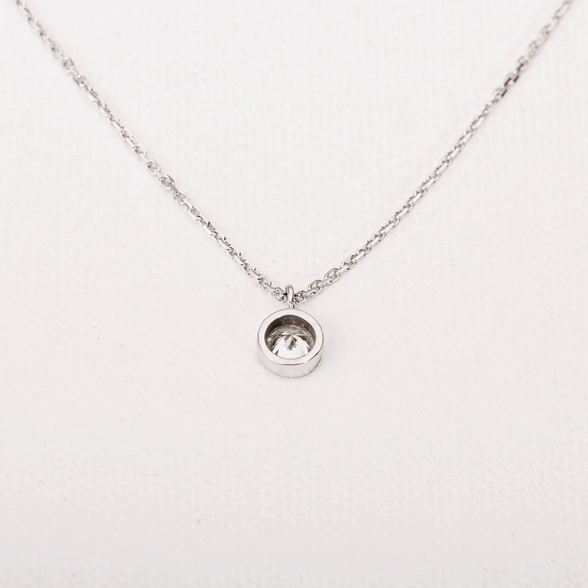 Collier solitaire diamant en or blanc - Image 5