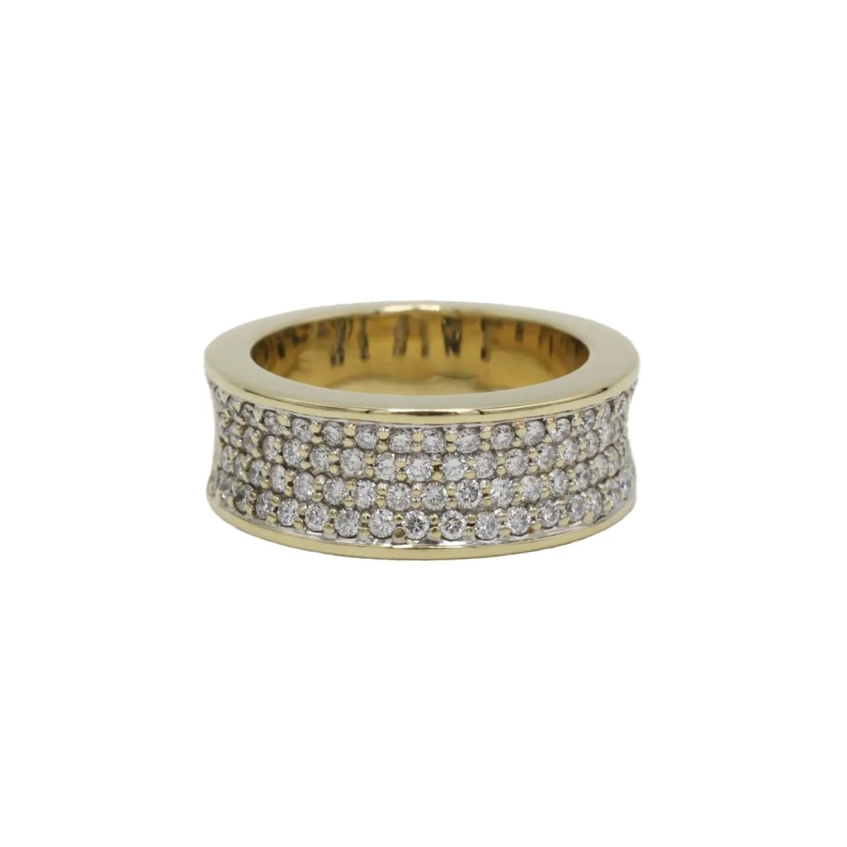 Bague Bandeau - Or jaune & Pavage Diamants
