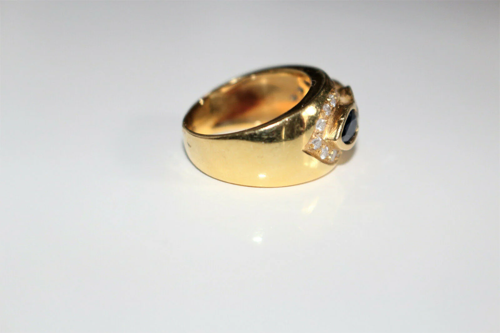 Bague Tricolore Saphir Diamant Rubis - Image 6