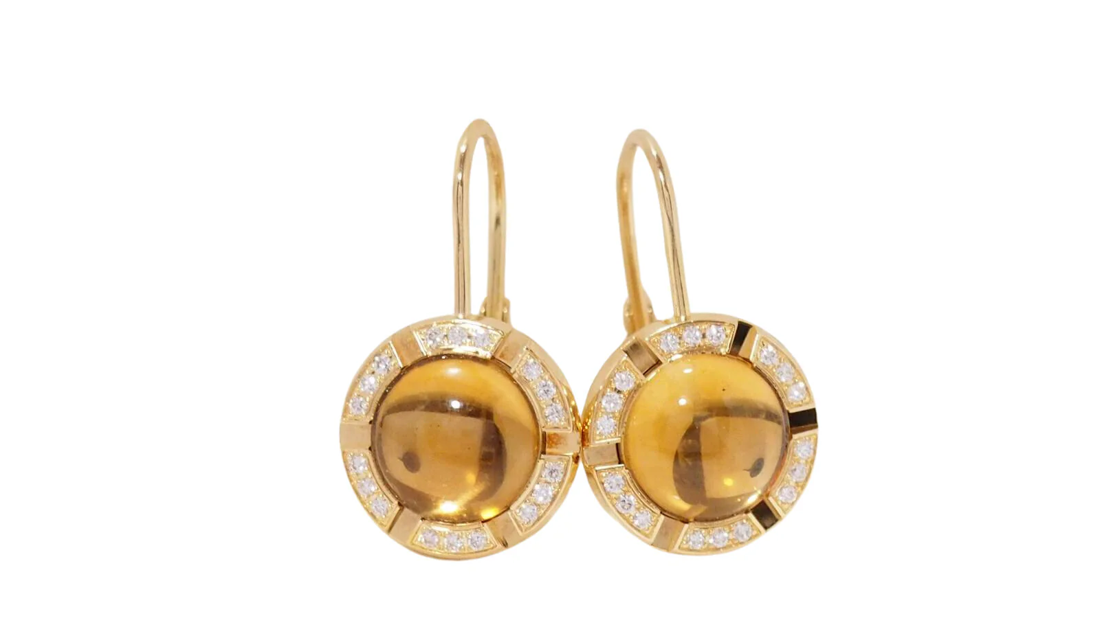 Boucles d'oreilles Dormeuses CHAUMET "Class One Croisière" en or jaune, citrines et diamants - Image 2