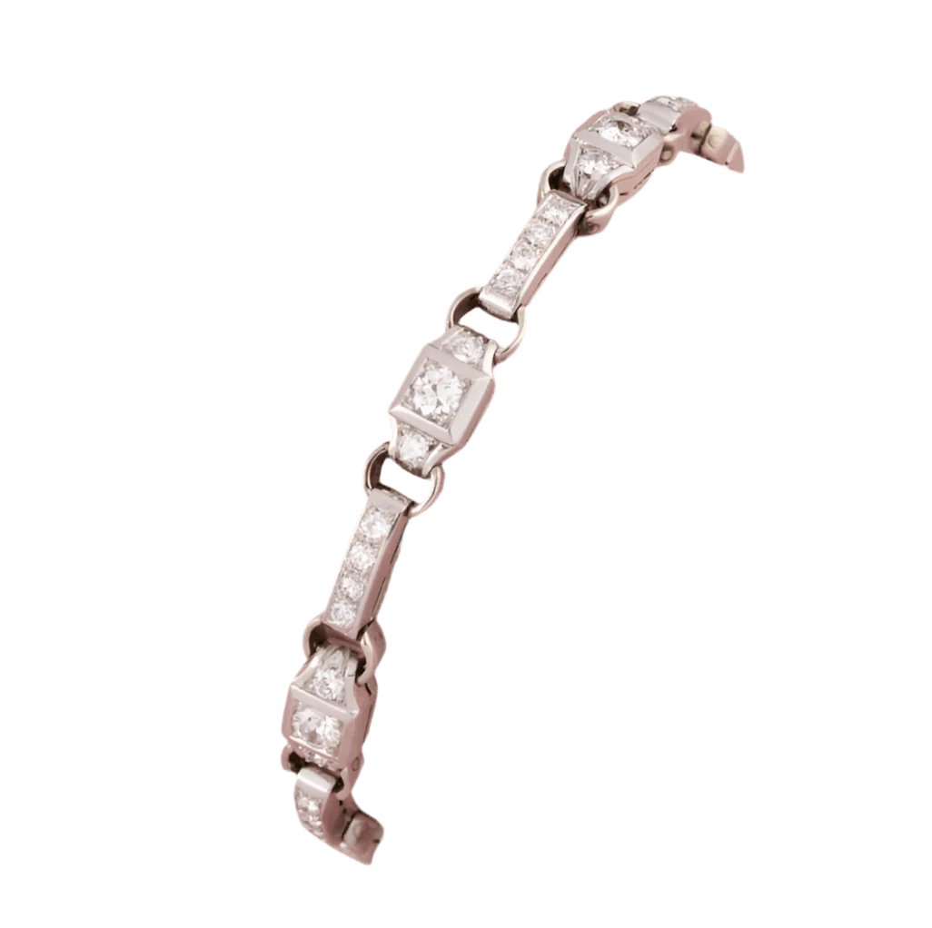 Bracelet Ligne en or blanc, platine et diamants