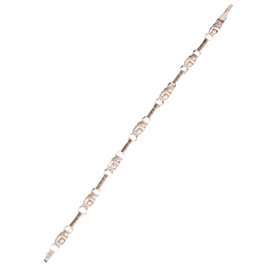 Bracelet Ligne en or blanc, platine et diamants - Image 4