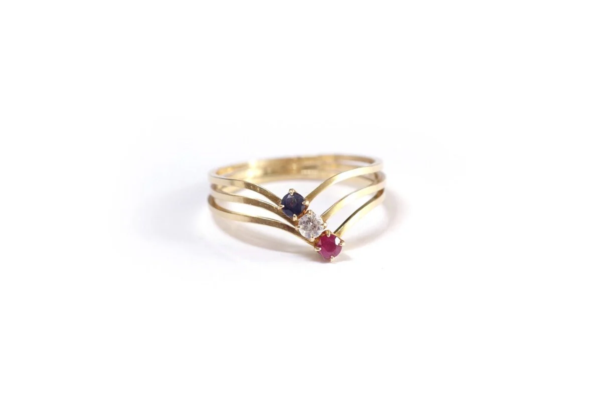 Bague patriotique bleu-blanc-rouge