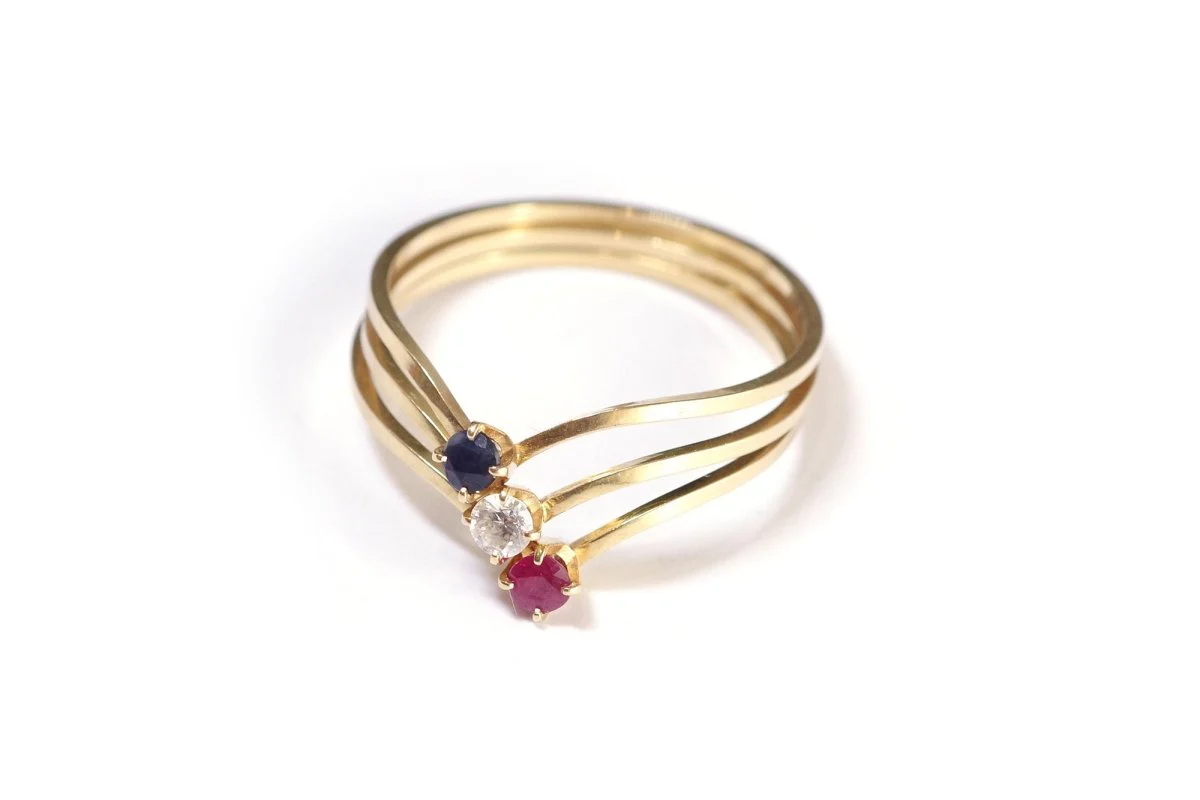 Bague patriotique bleu-blanc-rouge - Image 3