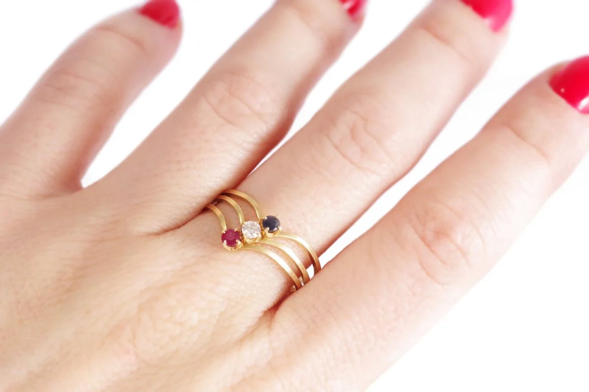 Bague patriotique bleu-blanc-rouge - Image 4