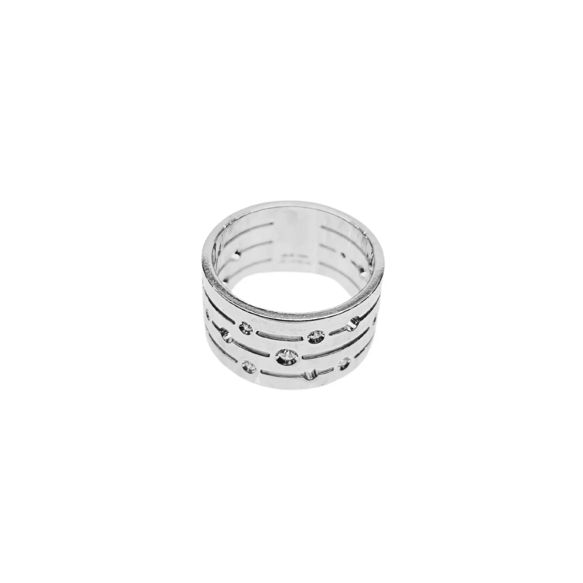 Dinh Van - Bague Pulse en or blanc 18 carats et diamants - EU57 à EU58 - Image 2